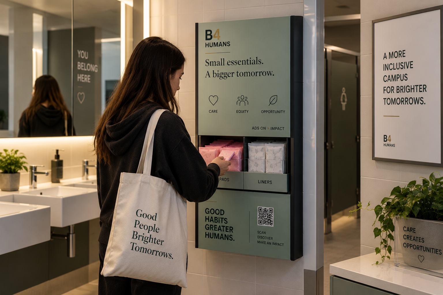 Illustrative B4HUMANS university and school campaign — hygiene activation